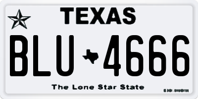 TX license plate BLU4666