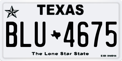 TX license plate BLU4675