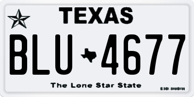 TX license plate BLU4677