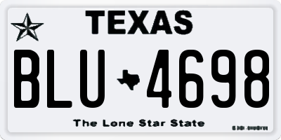 TX license plate BLU4698