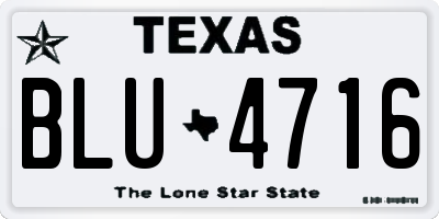 TX license plate BLU4716