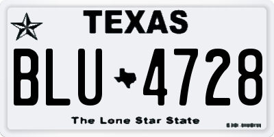 TX license plate BLU4728