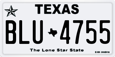 TX license plate BLU4755