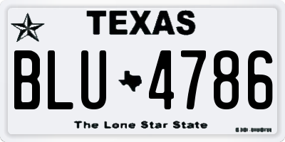 TX license plate BLU4786