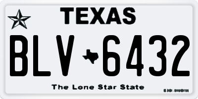 TX license plate BLV6432