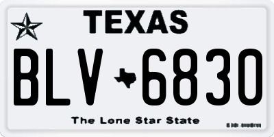 TX license plate BLV6830