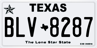 TX license plate BLV8287