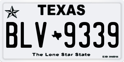 TX license plate BLV9339