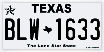 TX license plate BLW1633