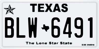 TX license plate BLW6491