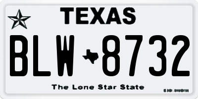 TX license plate BLW8732