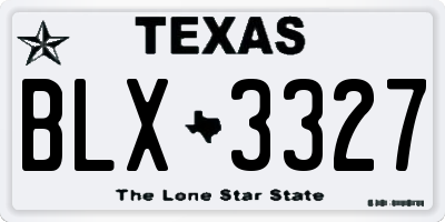 TX license plate BLX3327