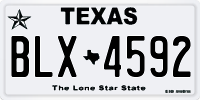 TX license plate BLX4592