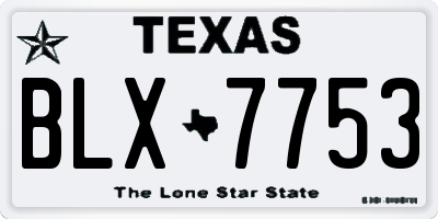TX license plate BLX7753