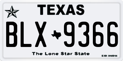 TX license plate BLX9366