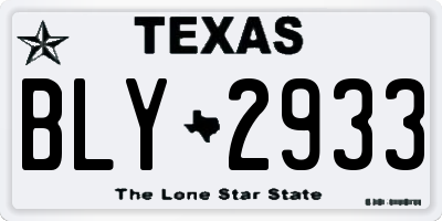 TX license plate BLY2933