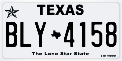 TX license plate BLY4158