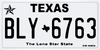 TX license plate BLY6763