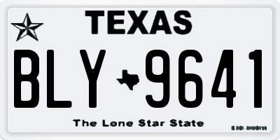 TX license plate BLY9641