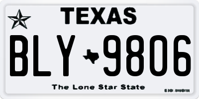 TX license plate BLY9806