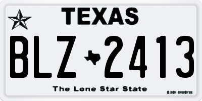 TX license plate BLZ2413