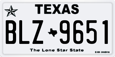 TX license plate BLZ9651
