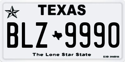 TX license plate BLZ9990
