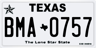 TX license plate BMA0757