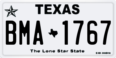 TX license plate BMA1767
