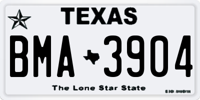 TX license plate BMA3904