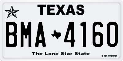 TX license plate BMA4160