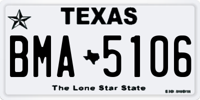TX license plate BMA5106