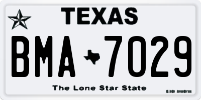 TX license plate BMA7029
