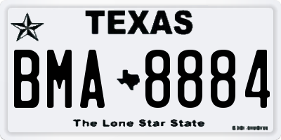 TX license plate BMA8884