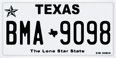 TX license plate BMA9098