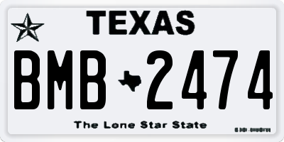 TX license plate BMB2474