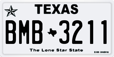 TX license plate BMB3211