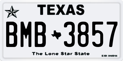 TX license plate BMB3857