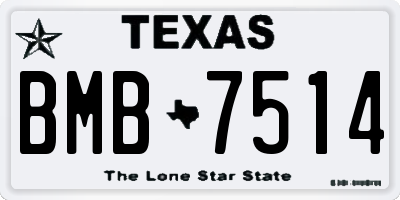 TX license plate BMB7514
