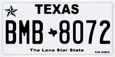 TX license plate BMB8072