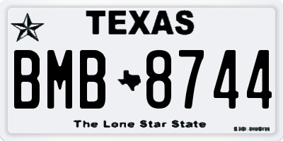 TX license plate BMB8744