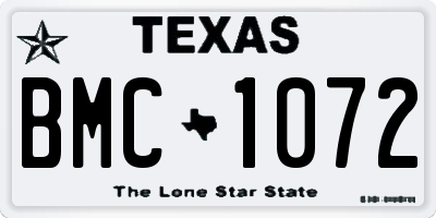 TX license plate BMC1072