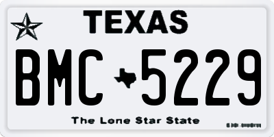 TX license plate BMC5229