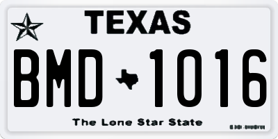 TX license plate BMD1016