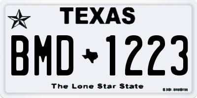 TX license plate BMD1223