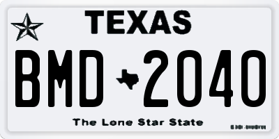 TX license plate BMD2040