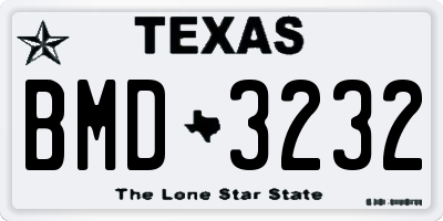 TX license plate BMD3232