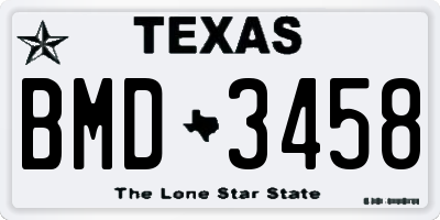 TX license plate BMD3458