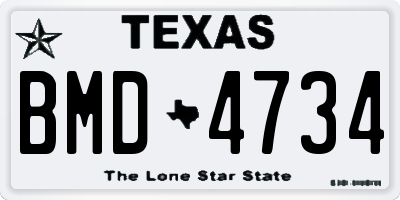 TX license plate BMD4734