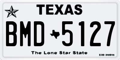 TX license plate BMD5127